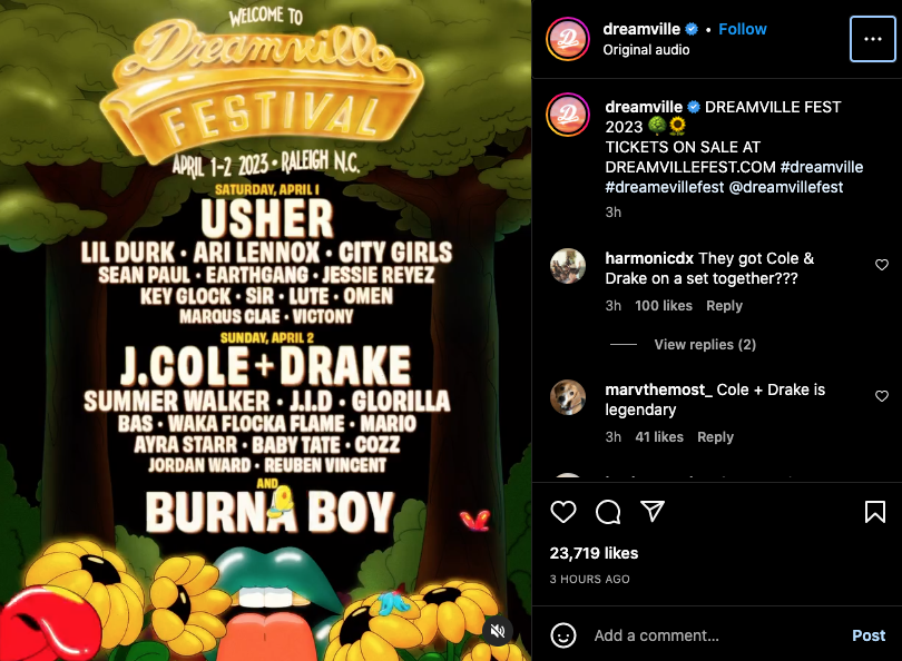 Drake And J. Cole Will Headline Dreamville Fest 2023 See The Complete